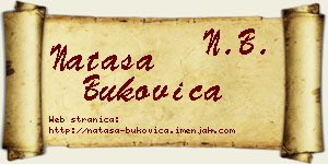 Nataša Bukovica vizit kartica